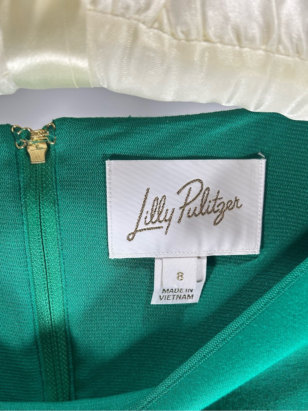 Lilly Pulitzer Leighton 3/4 Sleeve Straight Fit Dress Size 8 - Fiddle Leaf Green - Picture 3 of 12